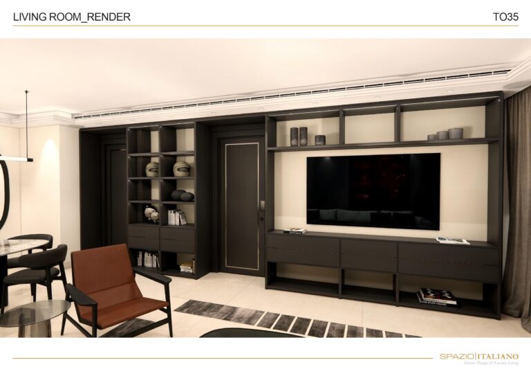 Tour Odéon living room zona tv render